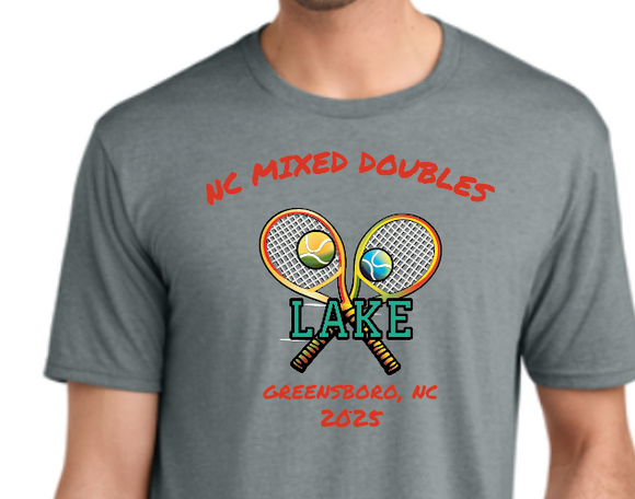 DM130  Short Sleeve Tri-Blend Performance Tee Shirt - Heather Grey
